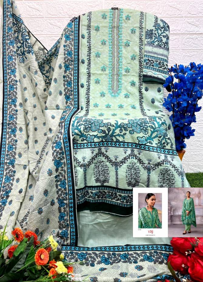 Taj 534 Embroidery Printed Cotton Pakistani Suits Wholesale Shop In Surat